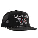 Lazy J Ranch Heather Black White Alpine Classic Rope Trucker Hat-