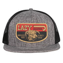Lazy J Ranch Heather Grey & Black America's Best Banner Classic Five Panel Trucker Hat-