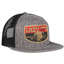 Lazy J Ranch Heather Grey & Black America's Best Banner Classic Five Panel Trucker Hat-
