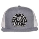 Lazy J Ranch Heather Grey & White Black Arrowhead Classic Five Panel Trucker Hat-