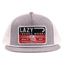 Lazy J Ranch Heather Grey & White Red Producer Classic Rope Trucker Hat-Lazy J Ranch Wear