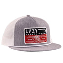 Lazy J Ranch Heather Grey & White Red Producer Classic Rope Trucker Hat-Lazy J Ranch Wear