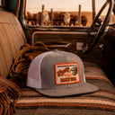 Lazy J Ranch Heather Grey & White Retro Hereford Classic Five Panel Trucker Hat-