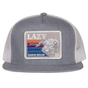 Lazy J Ranch Heather Grey & White Sunset Retro Classic Five Panel Trucker Hat-