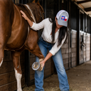 Lazy J Ranch Heather Grey & White Texas Elevation Mid Profile Trucker Hat-