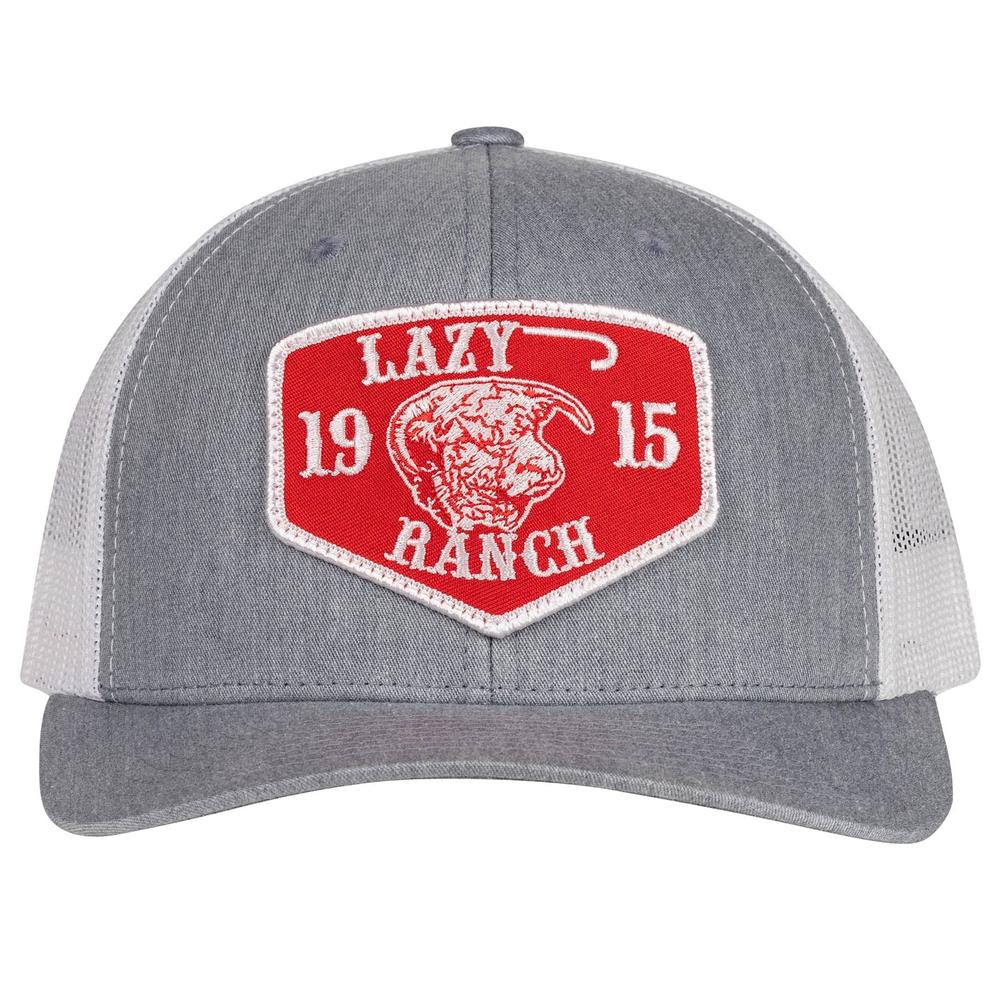 Lazy J Ranch Heather & White Red Ranch Mid Profile Trucker Hat-Lazy J Ranch Wear