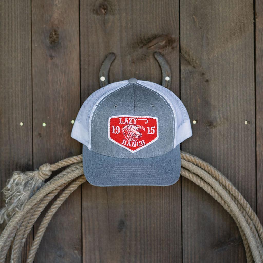 Lazy J Ranch Heather & White Red Ranch Mid Profile Trucker Hat-