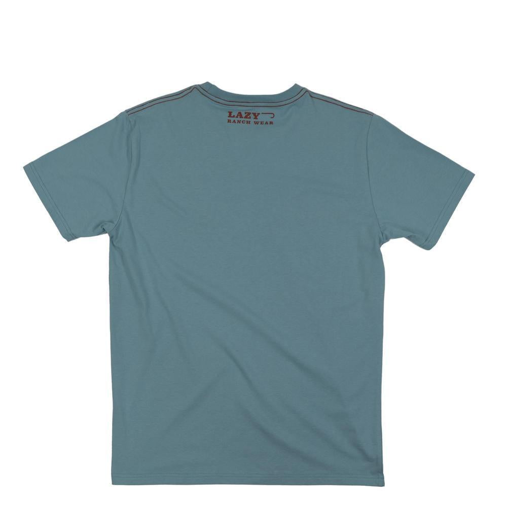 Lazy J Ranch Hereford Cattle Short Sleeve T-Shirt - Faded Turquoise-Lazy J Ranch Wear