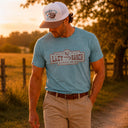 Lazy J Ranch Hereford Cattle Short Sleeve T-Shirt - Turquoise-