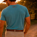 Lazy J Ranch Hereford Cattle Short Sleeve T-Shirt - Turquoise-