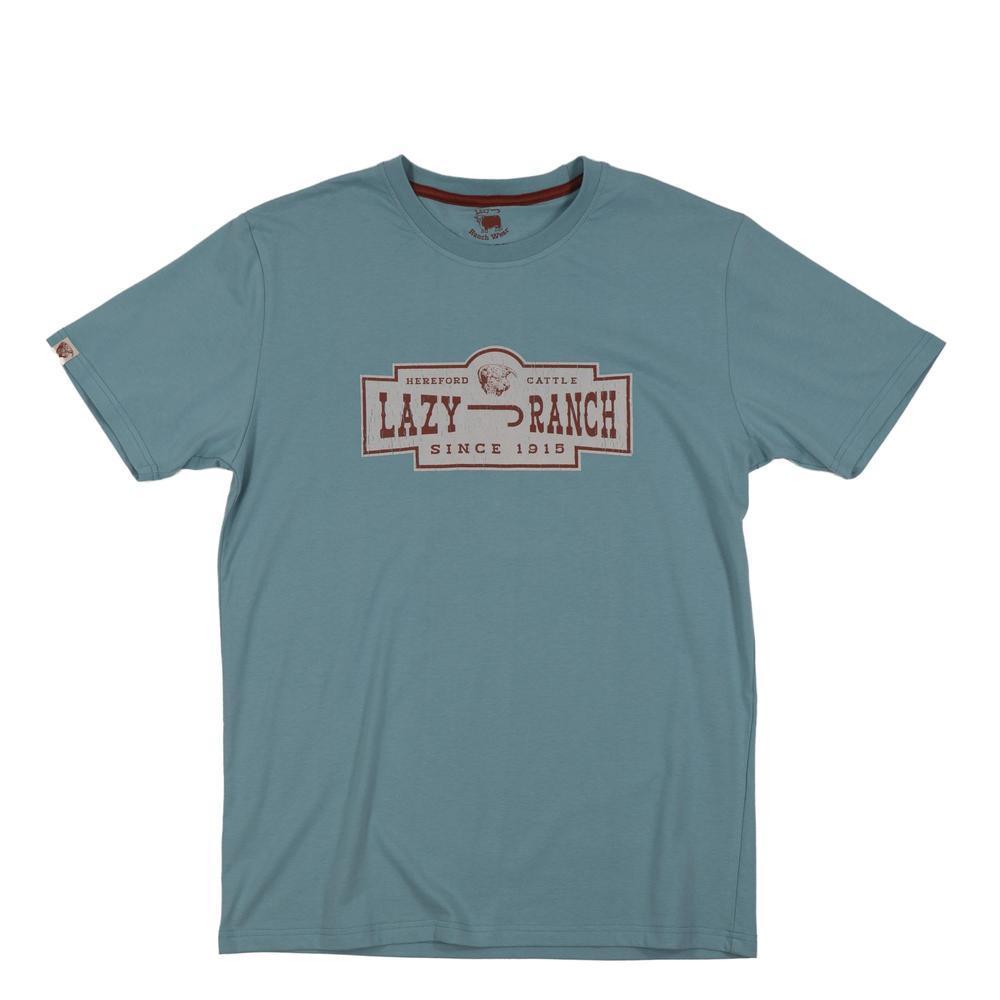 Lazy J Ranch Hereford Cattle Short Sleeve T-Shirt - Turquoise-Lazy J Ranch Wear