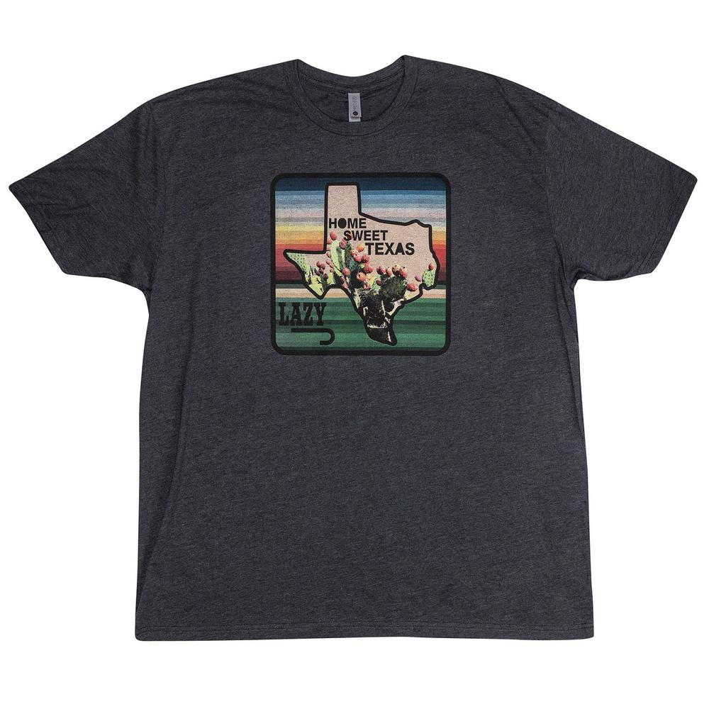 Lazy J Ranch Home Sweet Texas Short Sleeve Charcoal T-Shirt - Grey-Lazy J Ranch Wear