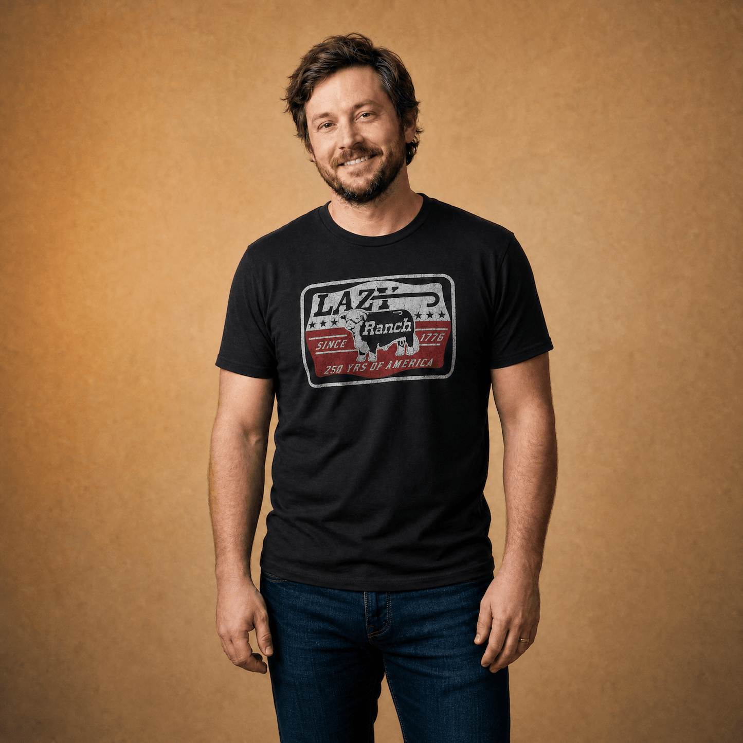 Lazy J Ranch Liberty Short Sleeve T-Shirt - Black-