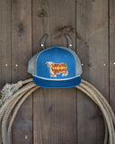 Lazy J Ranch Light Blue & Grey Apache Hereford Bull Classic Rope Trucker Hat-
