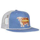 Lazy J Ranch Light Blue & Grey Apache Hereford Bull Classic Rope Trucker Hat-