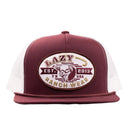 Lazy J Ranch Maroon & White Cattle King Classic Rope Trucker Hat-