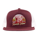 Lazy J Ranch Maroon & White Prickly Pear Classic Rope Trucker Hat-