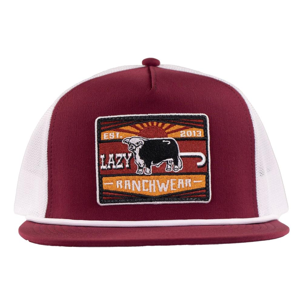 Lazy J Ranch Maroon & White Smokeless Classic Rope Trucker Hat-Lazy J Ranch Wear