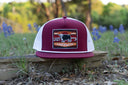 Lazy J Ranch Maroon & White Smokeless Classic Rope Trucker Hat-