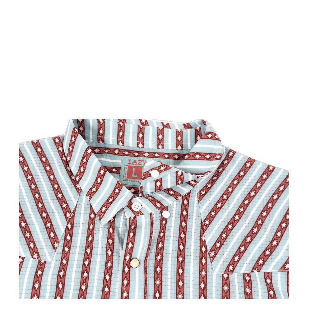 Lazy J Ranch Men's Airflow Pearl Snap Short Sleeve Shirt - Teal