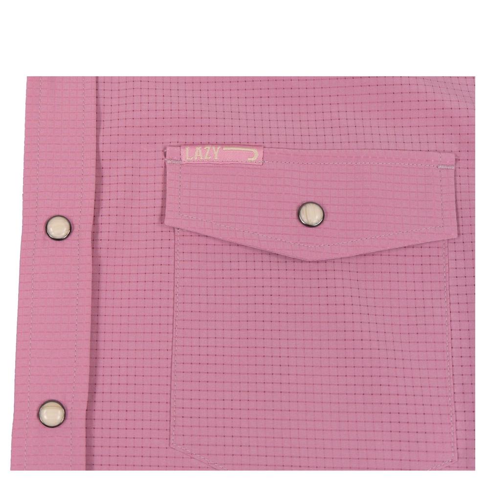 Lazy J Ranch Men's Airflow Pearl Snap Short Sleeve Shirt - Vintage Pink-Lazy J Ranch Wear