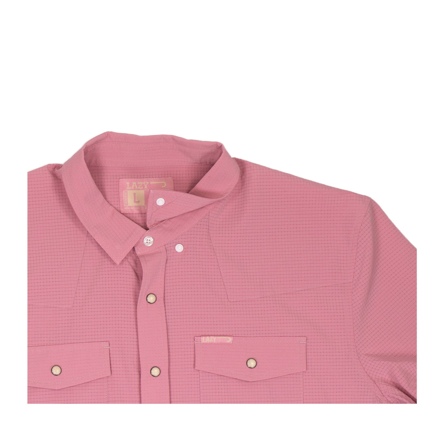 Lazy J Ranch Men's Airflow Pearl Snap Short Sleeve Shirt - Vintage Pink-
