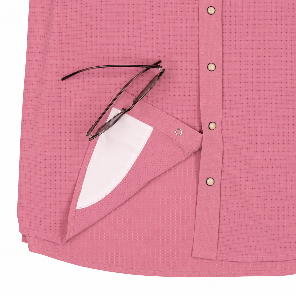 Lazy J Ranch Men's Airflow Pearl Snap Short Sleeve Shirt - Vintage Pink-
