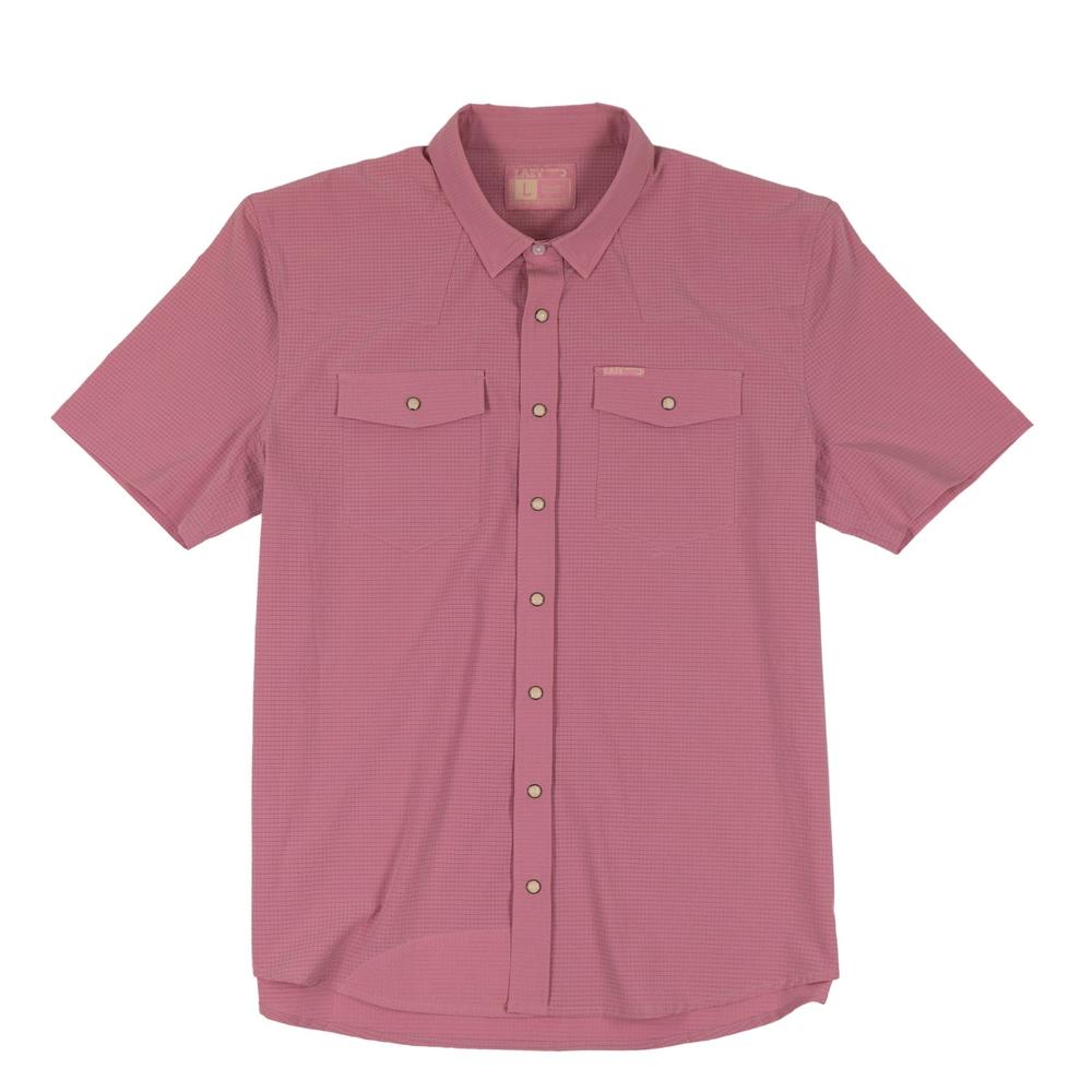 Lazy J Ranch Men's Airflow Pearl Snap Short Sleeve Shirt - Vintage Pink-Lazy J Ranch Wear