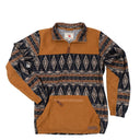 Lazy J Ranch Men's Aztec Blocked Quarter Zip Knit Pullover - Black-