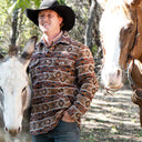 Lazy J Ranch Men's Aztec Print Jacket - Rust-
