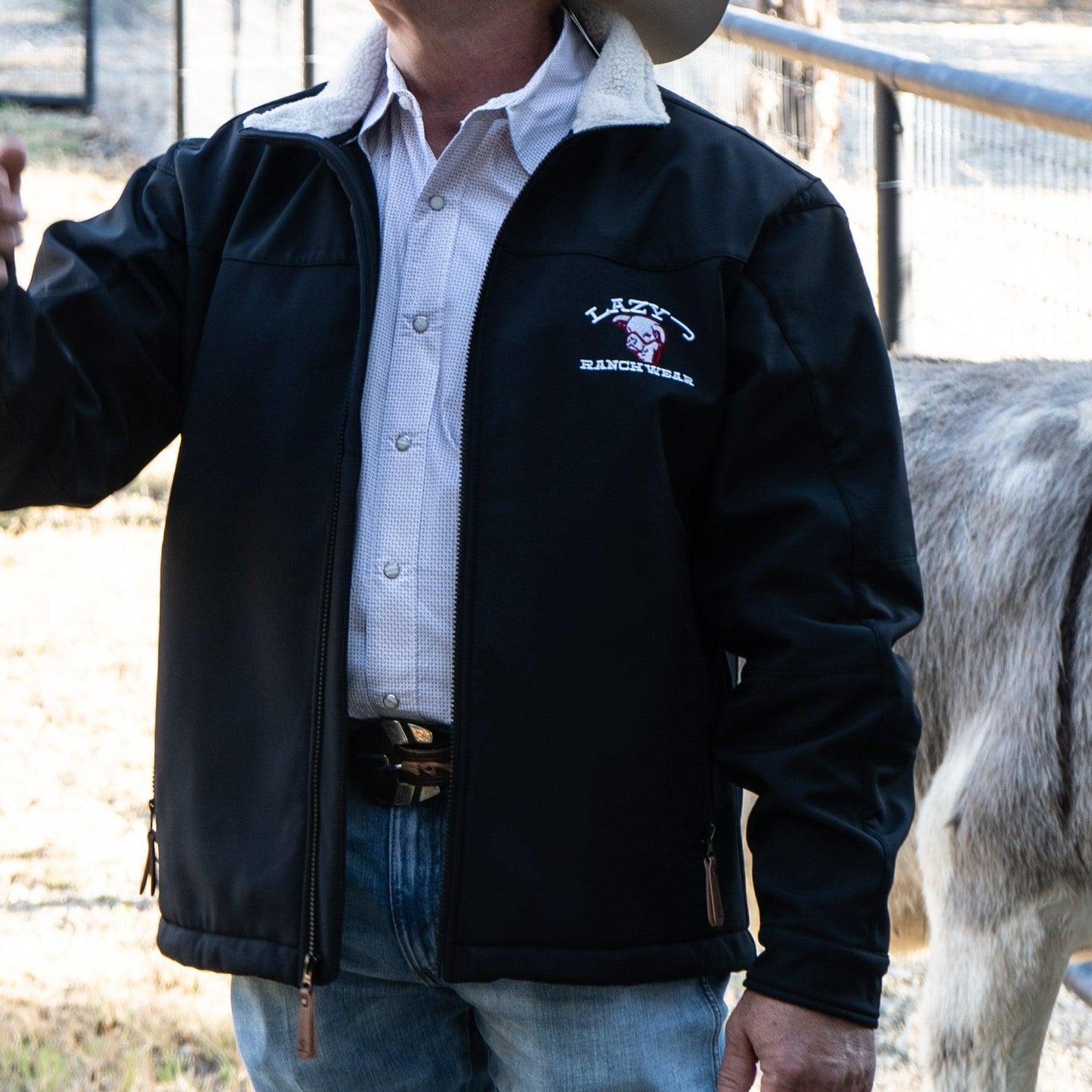Lazy J Ranch Men's Bonded Jacket - Black-