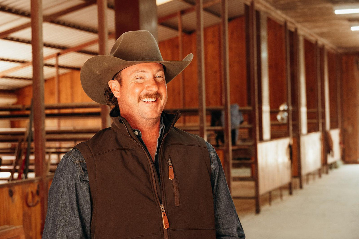 Lazy J Ranch Men's Bonded Vest - Brown-