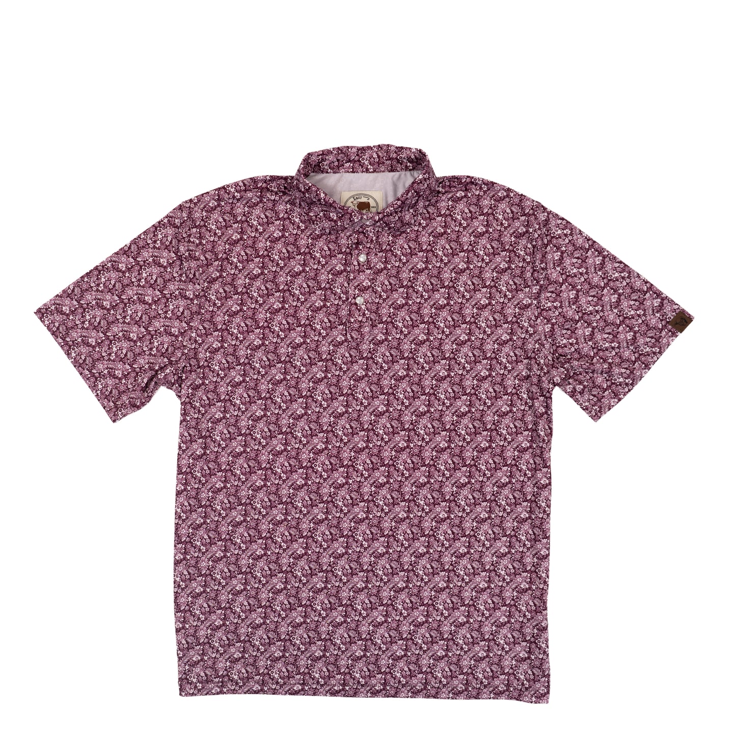 Lazy J Ranch Men's Floral Performance Polo Shirt - Purple-Lazy J Ranch Wear