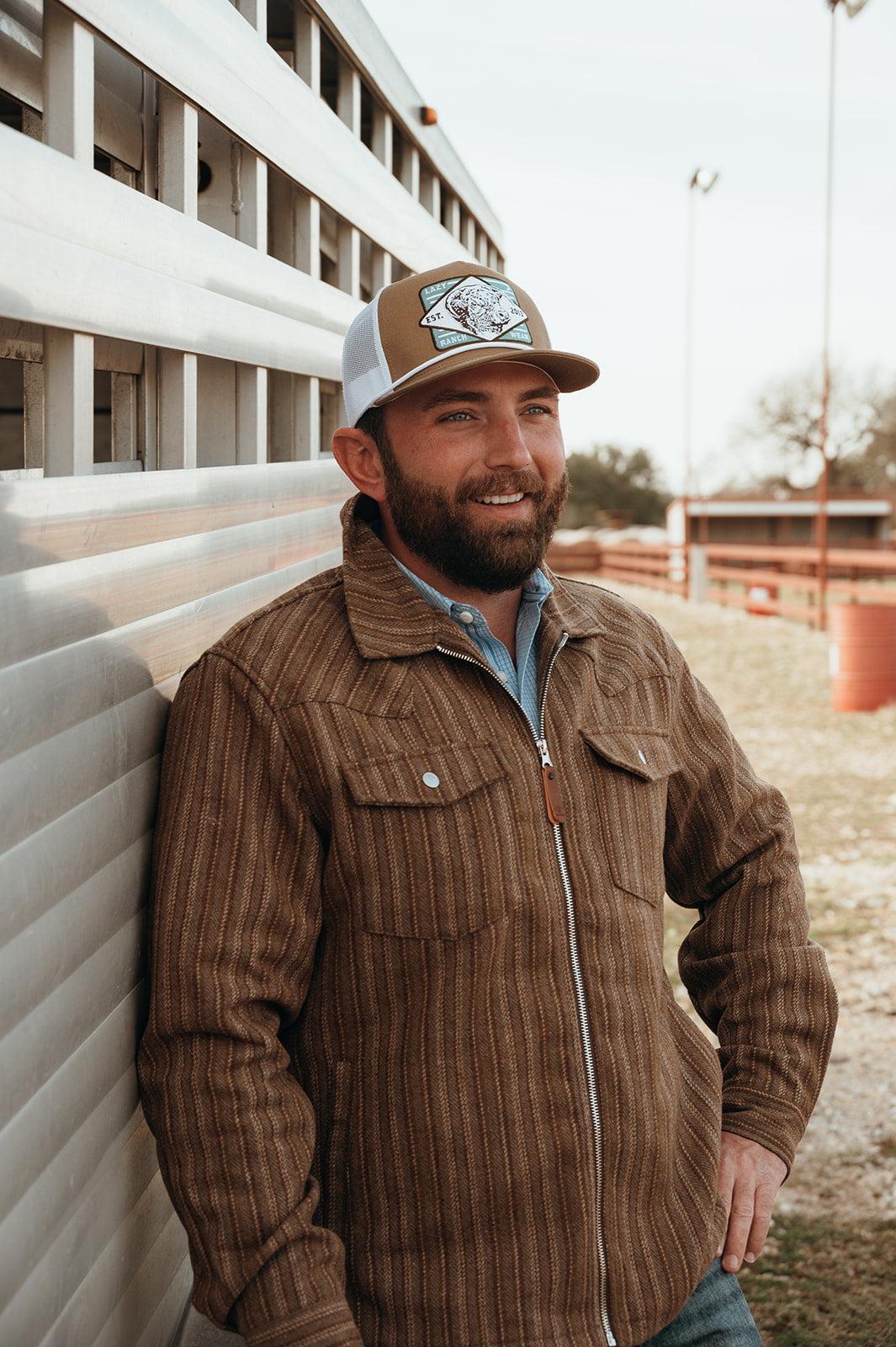 Lazy J Ranch Men's Jacquard Jacket - Sequoia Brown-