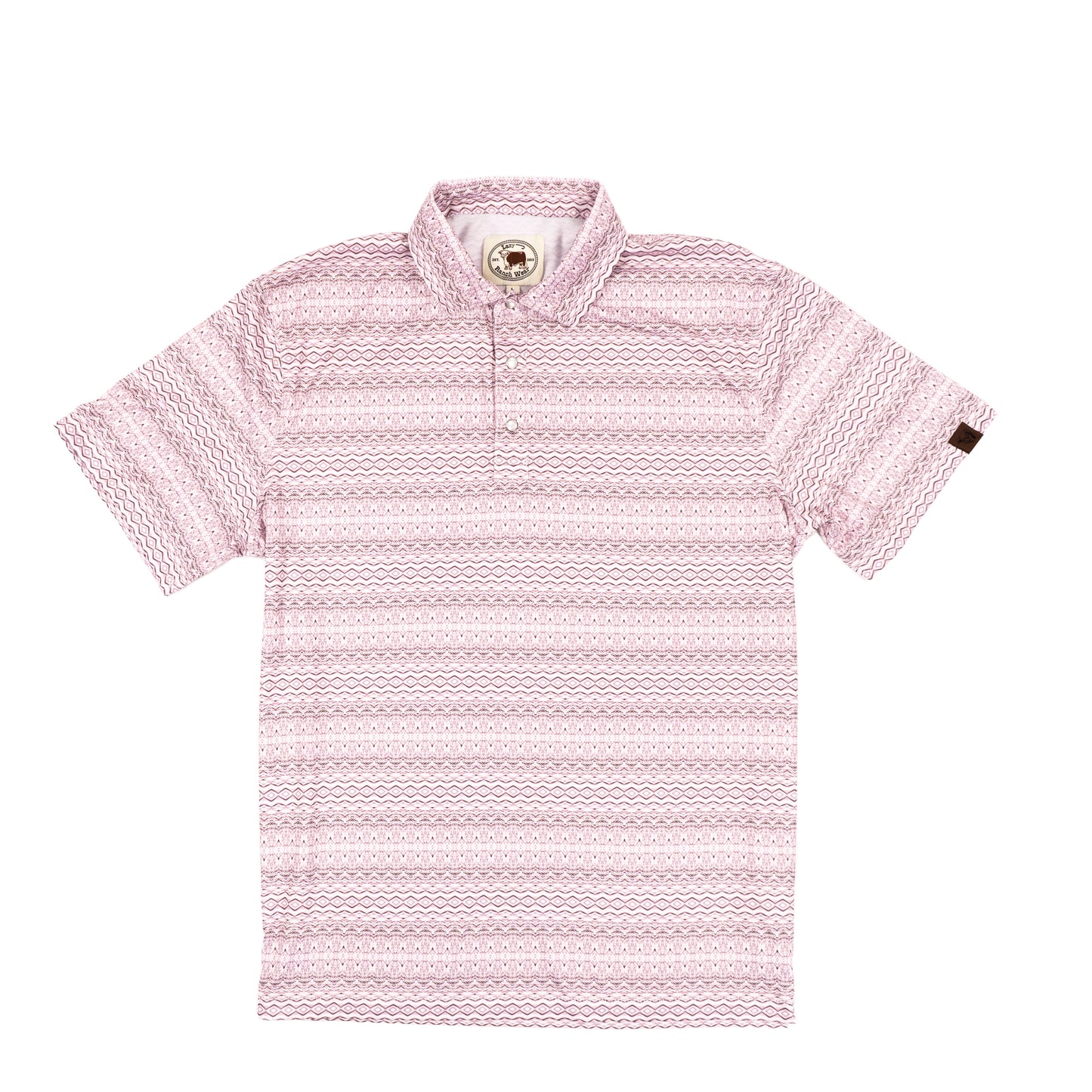 Lazy J Ranch Men's Navajo Print Performance Polo Shirt - Plum-Lazy J Ranch Wear