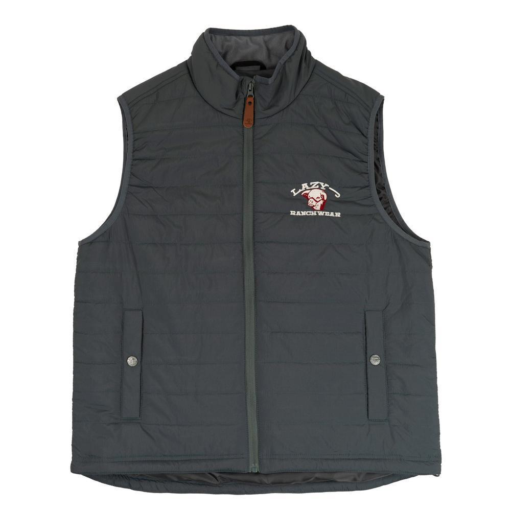 Lazy J Ranch Men's Poly Fill Vest - Muted Blue-Men's Vest-Lazy J Ranch Wear