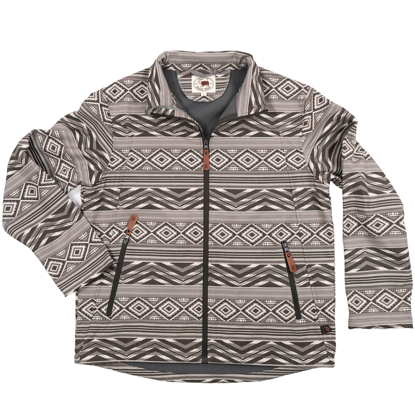 Lazy J Ranch Men's Print Bonded Jacket - Grey-