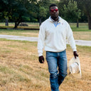 Lazy J Cream Quarter Zip Pullover