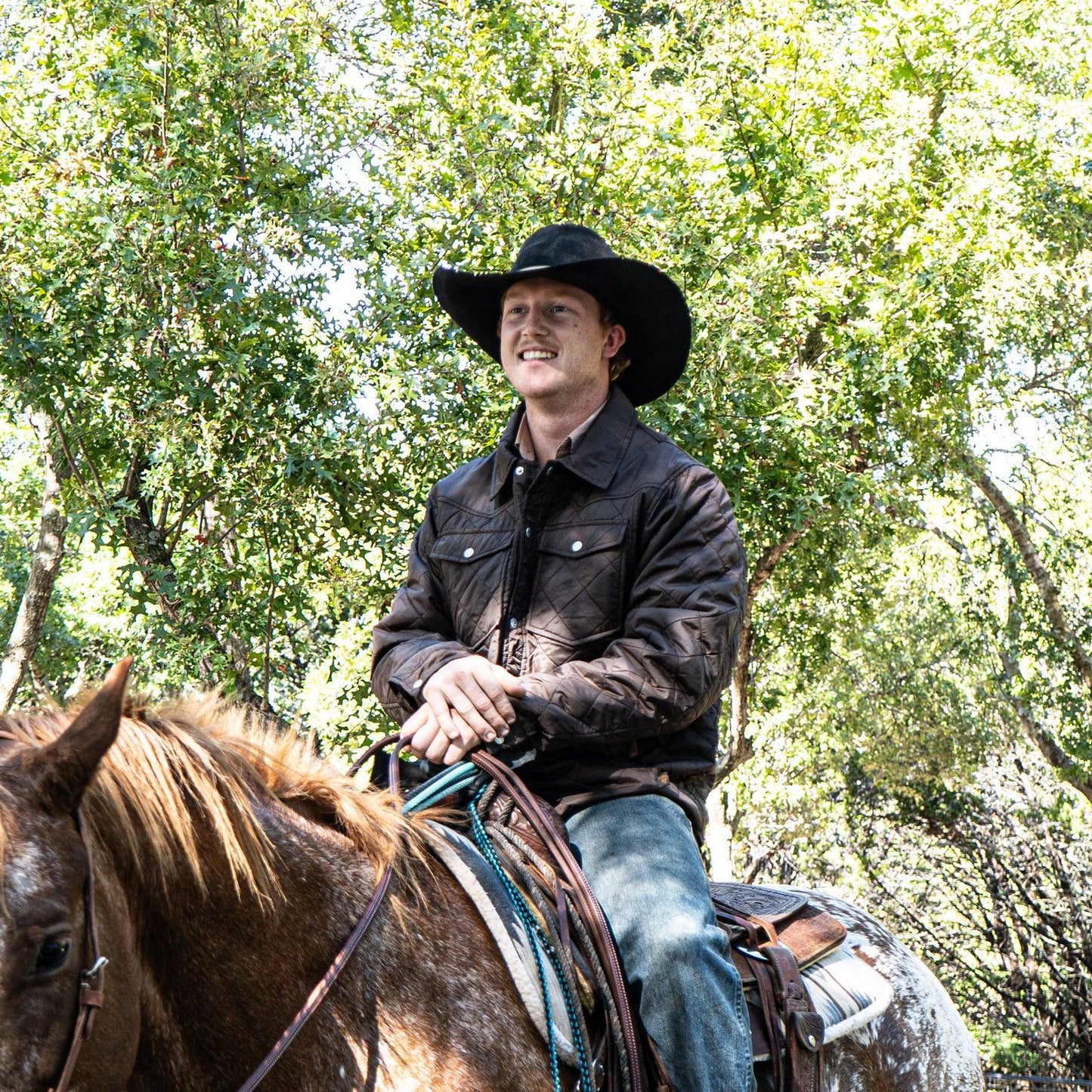 Lazy J Ranch Men's Quilted Poly Fill Jacket - Chocolate-