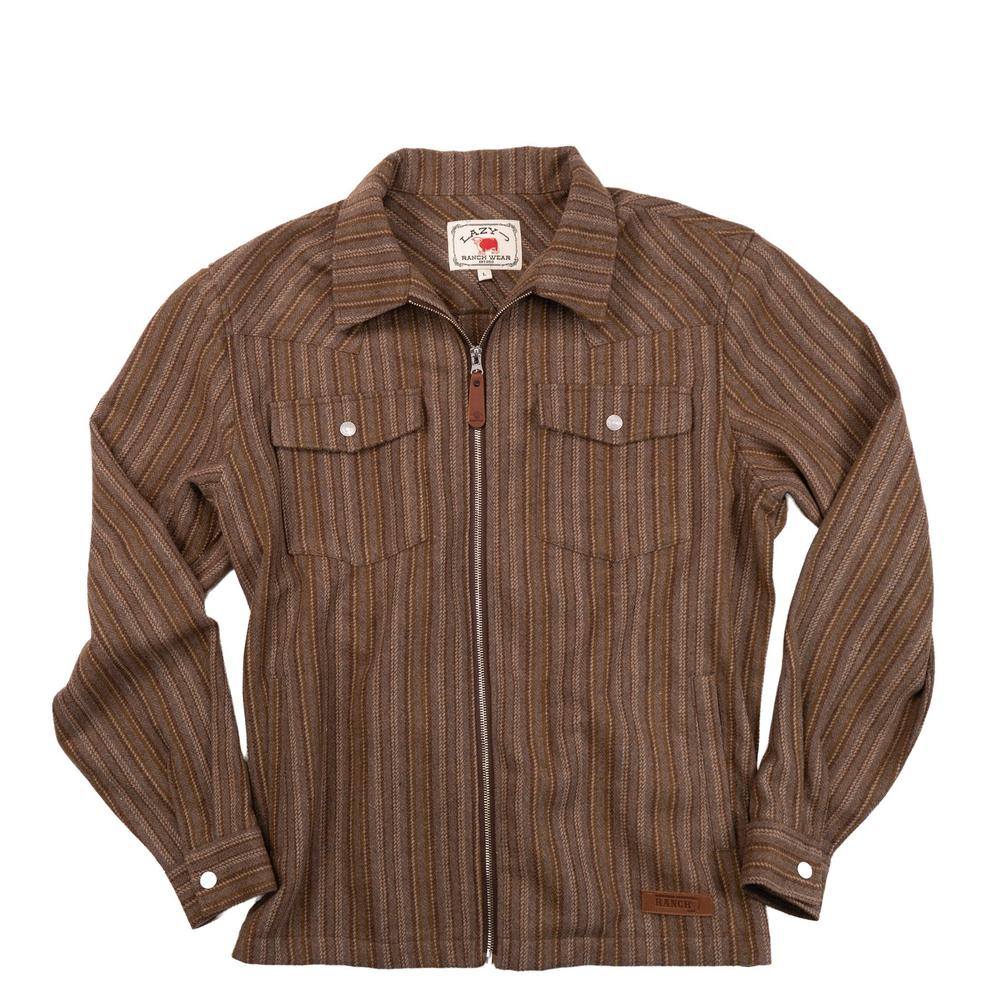 Lazy J Ranch Men's Striped Jacket - Sequoia Brown-Lazy J Ranch Wear