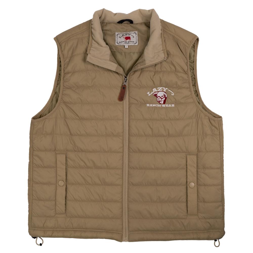 Lazy J Ranch Men's Tan Lightweight Relaxed Fit Vest-Lazy J Ranch Wear