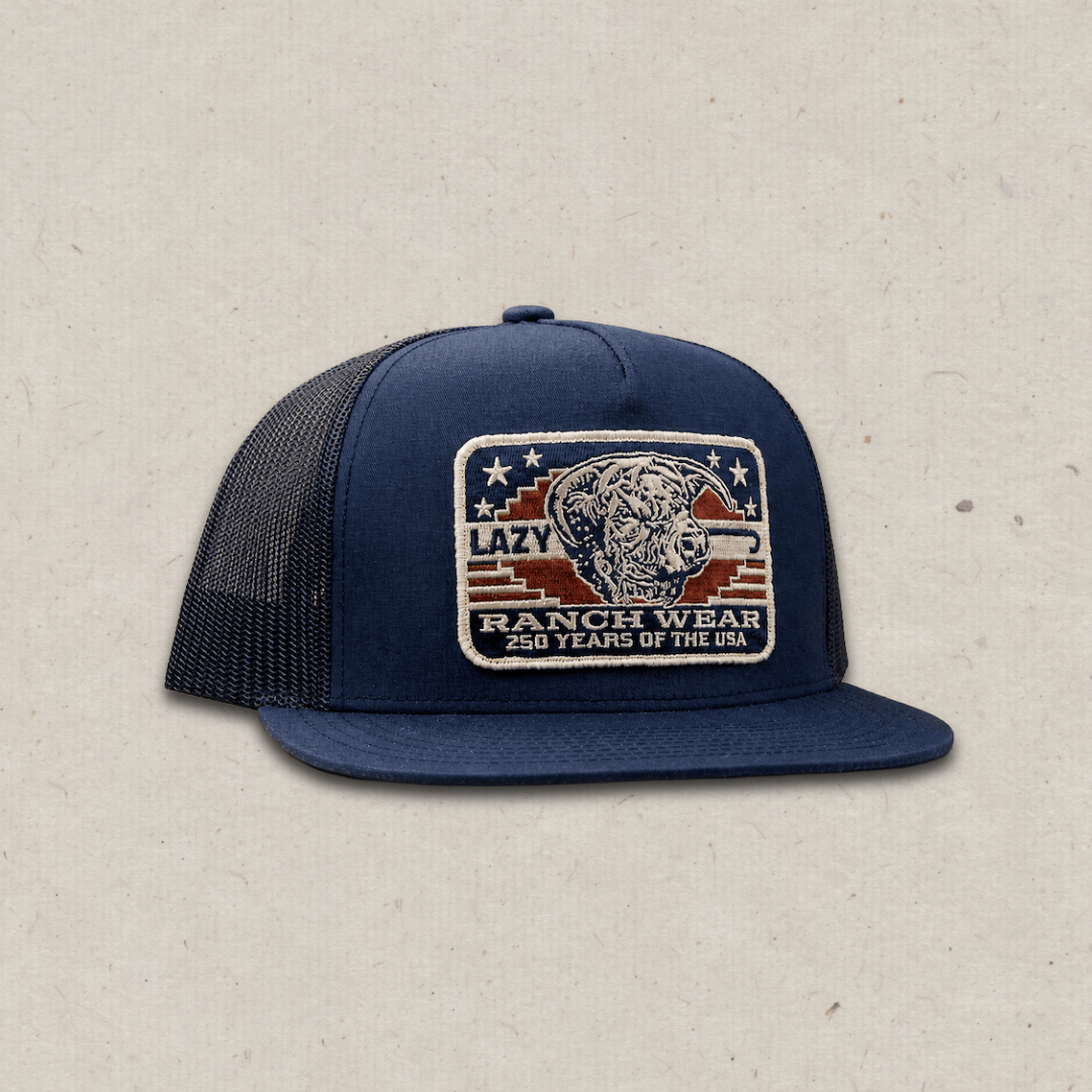 Lazy J Ranch Navy Freedom Classic Five Panel Trucker Hat-