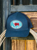 Lazy J Ranch Navy Original Buckle Mid Profile Trucker Hat-