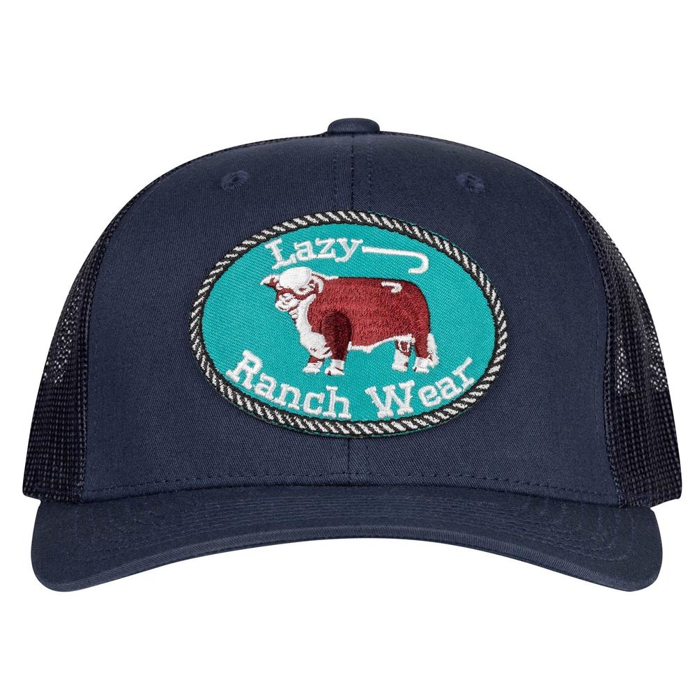 Lazy J Ranch Navy Original Buckle Mid Profile Trucker Hat-Lazy J Ranch Wear