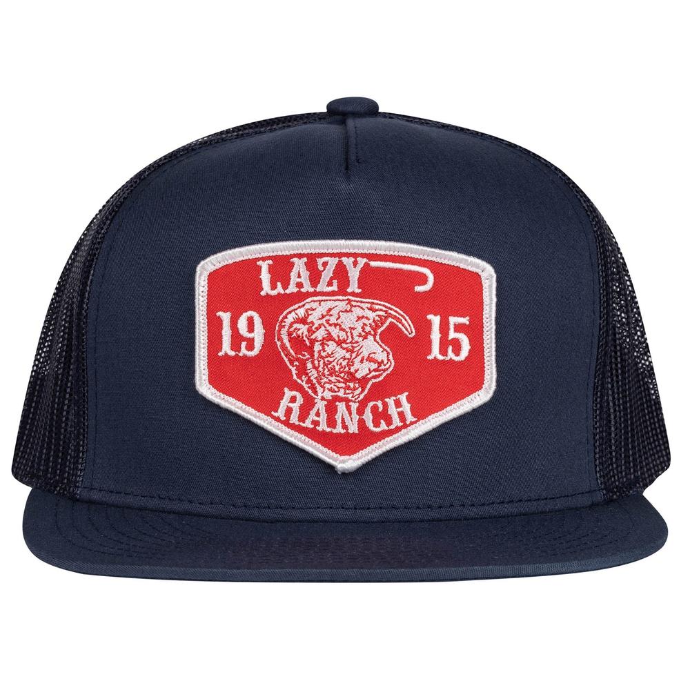 Lazy J Ranch Navy Red Ranch Classic Five Panel Trucker Hat-Lazy J Ranch Wear