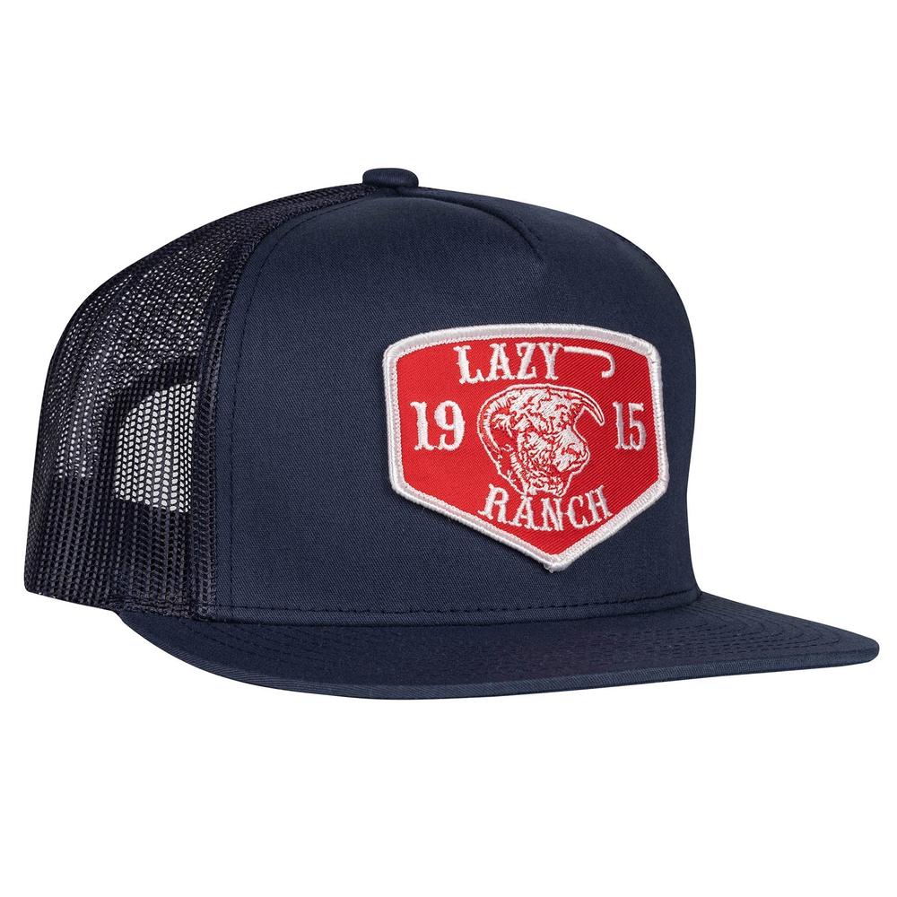 Lazy J Ranch Navy Red Ranch Classic Five Panel Trucker Hat-Lazy J Ranch Wear