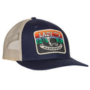 Lazy J Ranch Navy & Tan Serape Sunrise Mid Profile Trucker Hat-