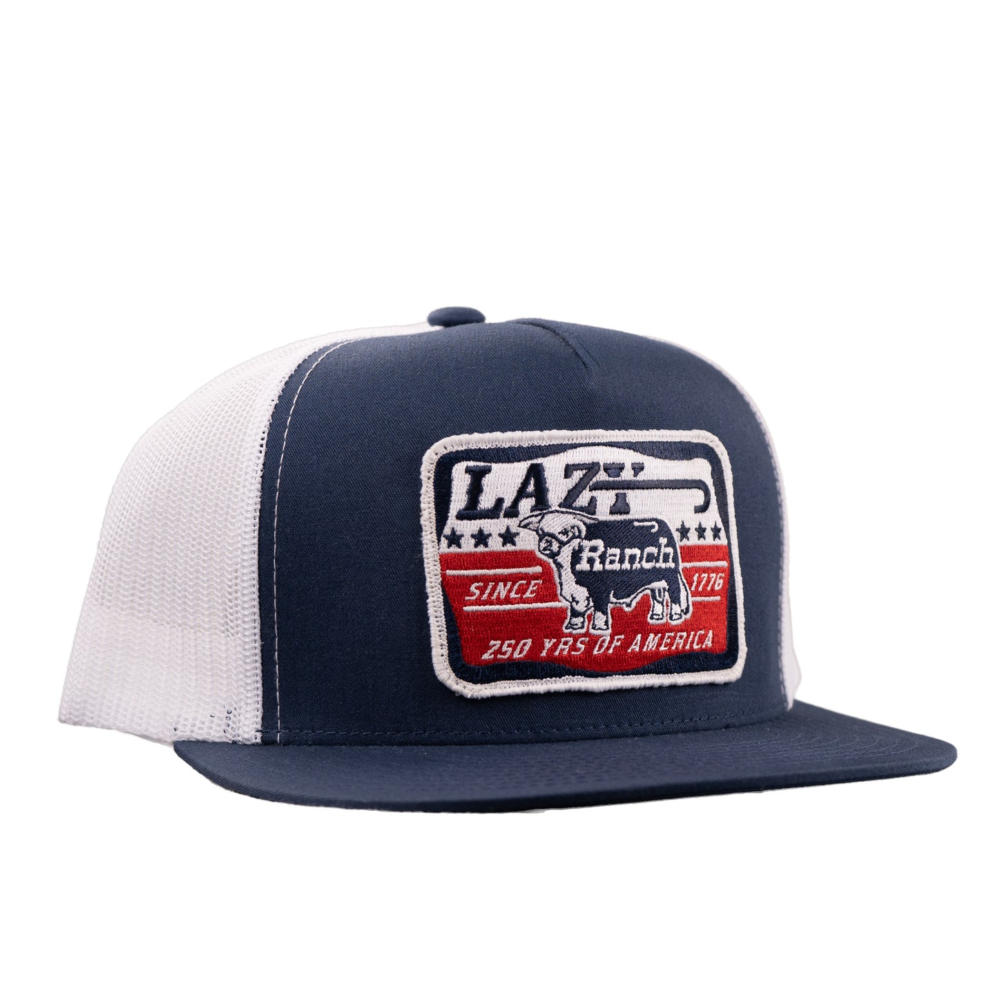 Lazy J Ranch Navy & White Liberty Classic Five Panel Trucker Hat-