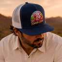 Lazy J Ranch Navy & White Prickly Pear Classic Five Panel Trucker Hat-
