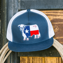 Lazy J Ranch Navy & White Texas Bull Classic Five Panel Trucker Hat-